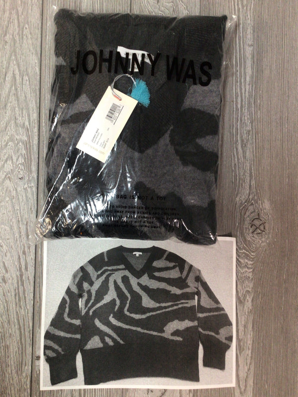 Johnny Was Zebra Cashmere Sweater Size Large New in package
